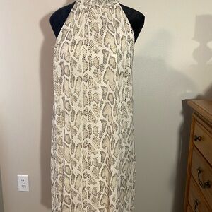 She + Sky Cream and Brown Reptile Print Dress